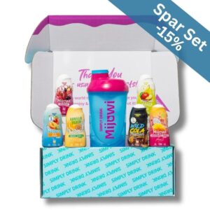Mijuwi Fantastic Starter Set Sirup ohne Zucker - 6x 48 ml, zuckerfreier Sirup + Shaker, 100% vegan, für 6-8 Liter Getränk pro Sirup, natürlich aromatisiert, Wild Cola, Dragonfruit & Mango, Grenadine, Apple & Pear, Vanilla Beach, Ice Tea Peach